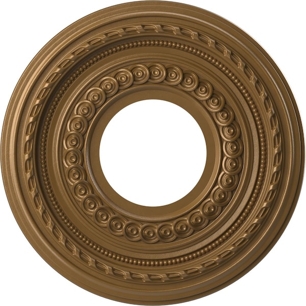 Ekena Millwork Cole PVC Clng Medallion (Fits Canopies up to 4 1/4"), Metallic Gold Rush, 10"OD x 3 1/2"ID x 3/4"P CMP10COCGH - main